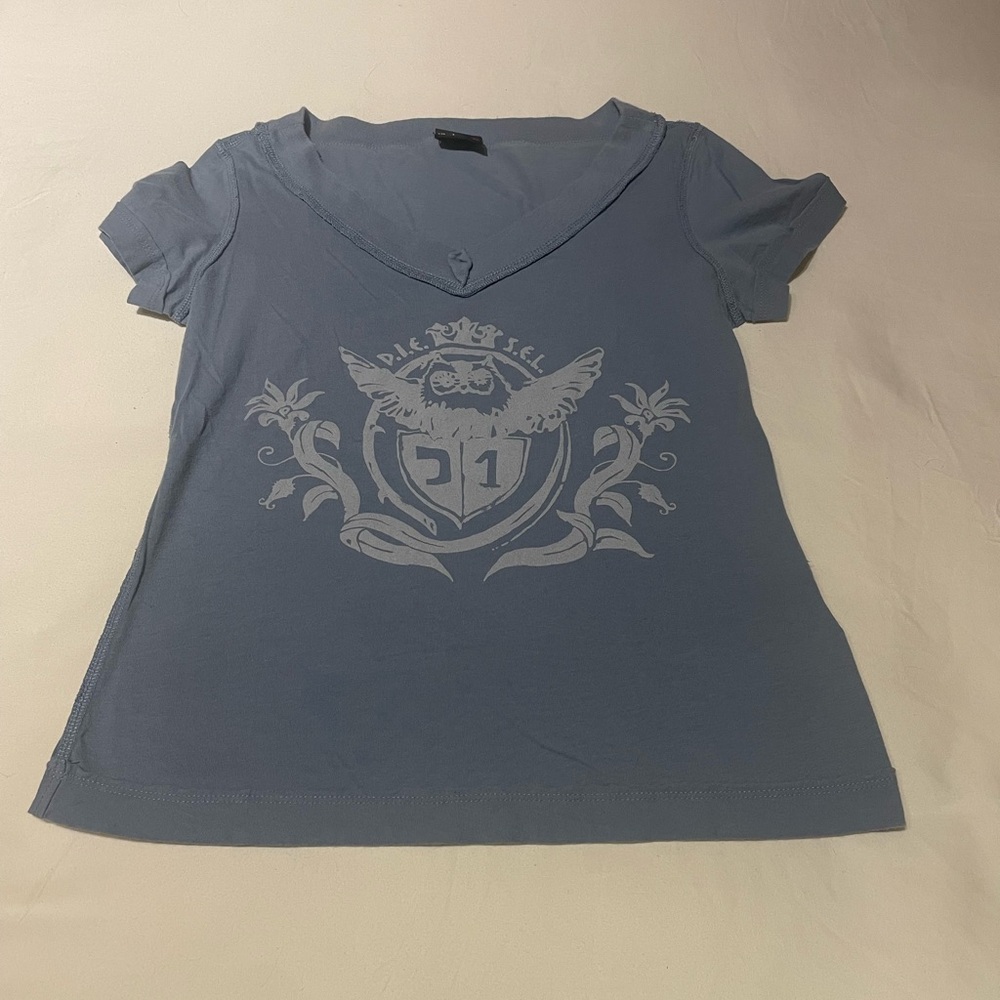 Diesel Slate Blue Graphic Short Sleeve Tee